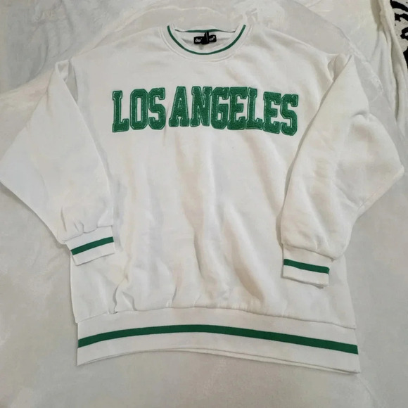 Charlotte Russe Sweaters - Los Angeles Charolette Russe Sweatshirt Preppy Tennis Fleece Letters Y2K EUC